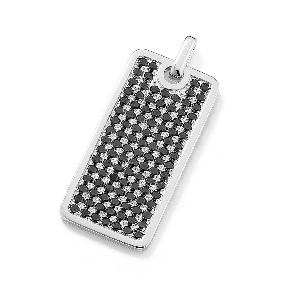 Black Diamond Charm in Sterling Silver