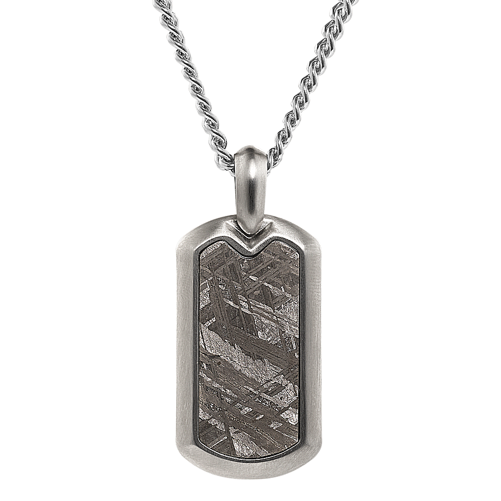 Cosmos 24 in Meteorite and Stainless Steel Dog Tag