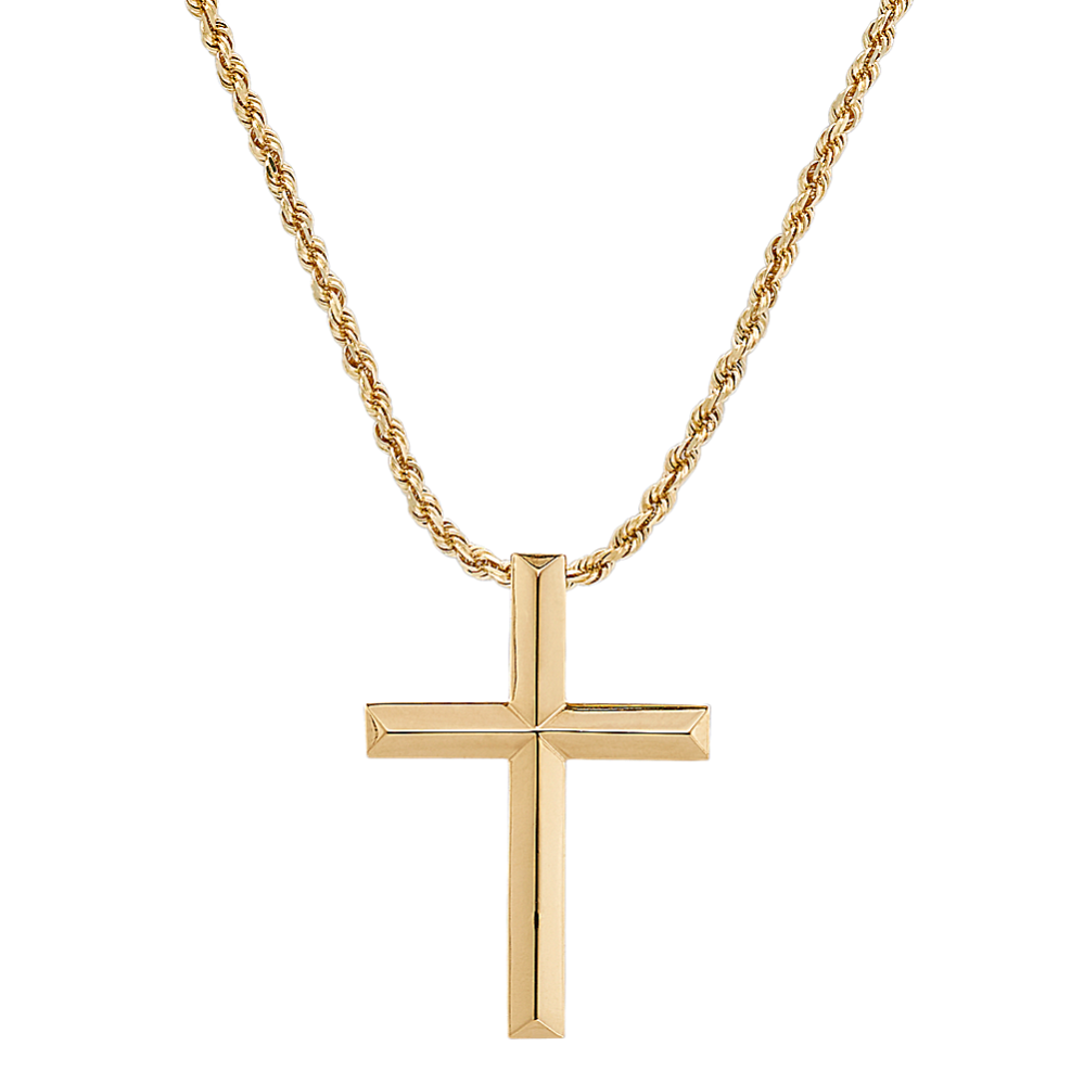 Anderson 24 in Cross Necklace in 14K Yellow Gold