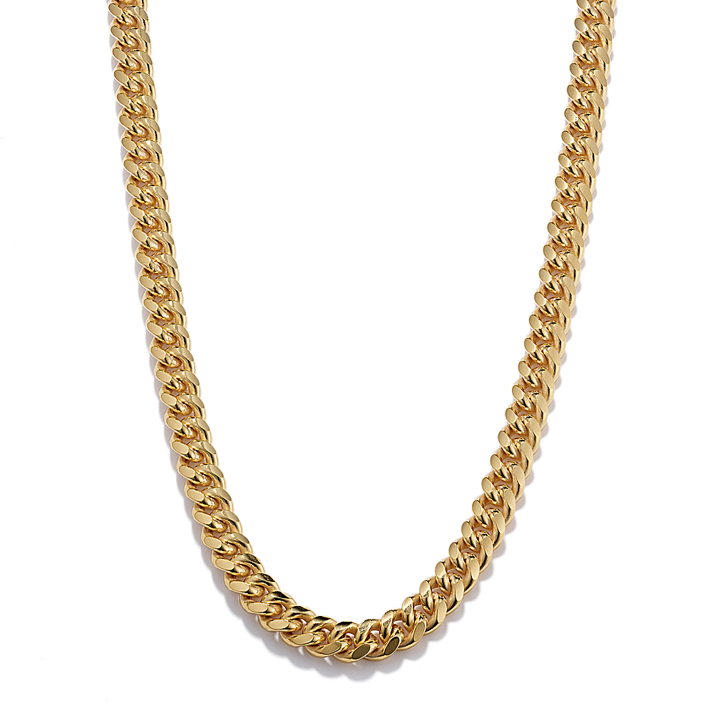 Clear Cuban Link Chain White Gold / 24inch