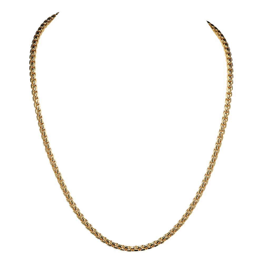 22 in Box Chain in Vermeil 14K Yellow Gold (4mm) | Shane Co.