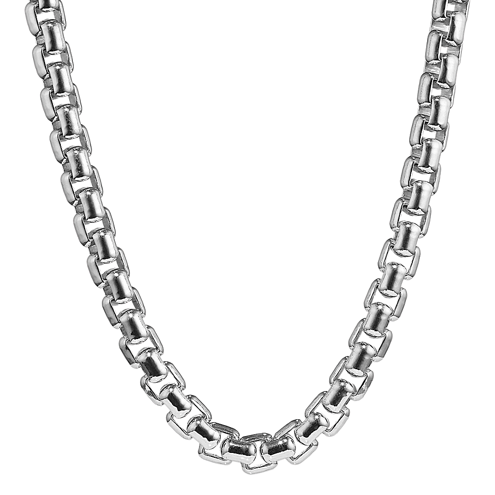 24 in Box Chain in Sterling Silver (6.4mm)