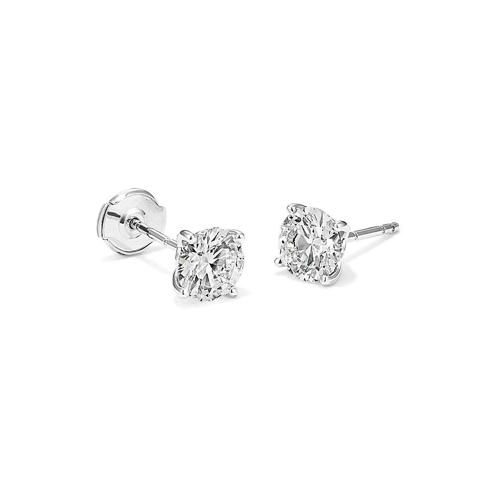 2 ct. Lab-Grown Diamond Stud Earrings in 14k White Gold | Shane Co.