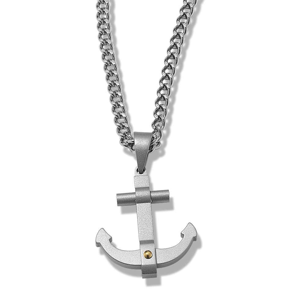 Stainless Steel Anchor Pendant Shane Co.