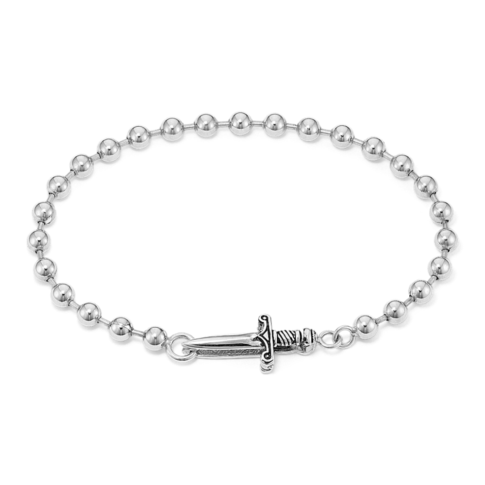 Bead Chain Bracelet with Sword Clasp