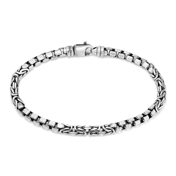 Sterling Silver Byzantine & Box Chain Bracelet