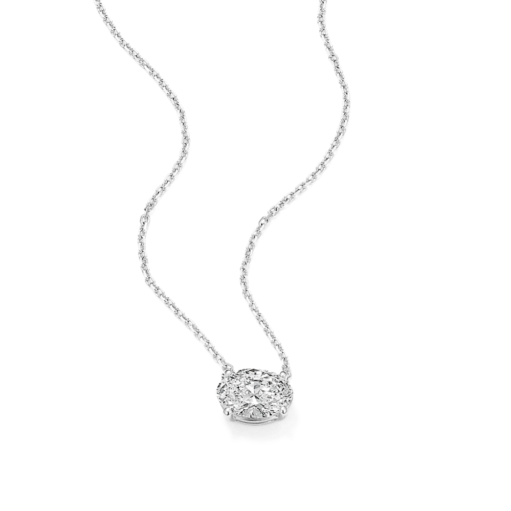 Oval 1 ctw Lab-Grown Diamond Pendant