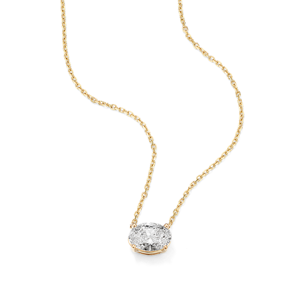 Oval 1 ctw Lab-Grown Diamond Pendant