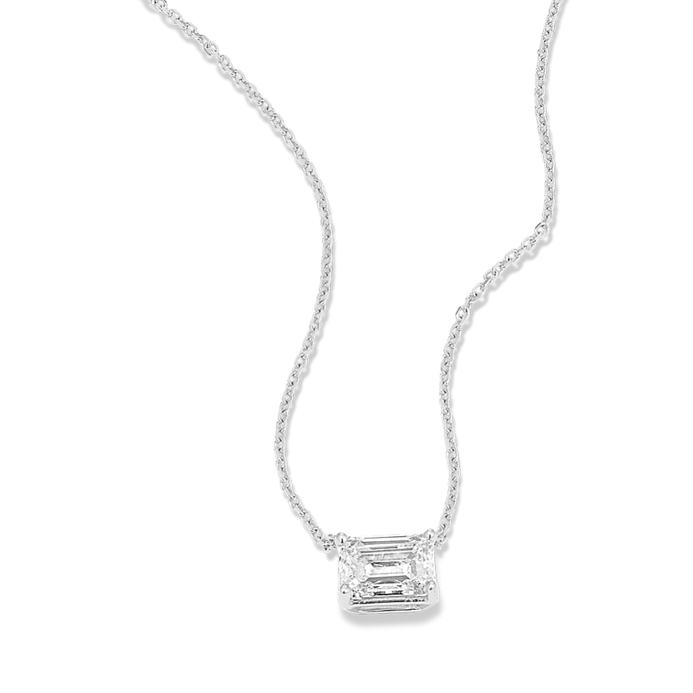 Emerald Cut 1 1/2 ctw Lab-Grown Diamond Pendant
