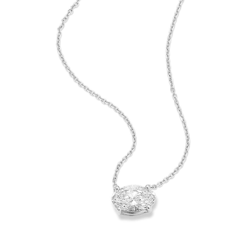 Oval 1 1/2 ctw Lab-Grown Diamond Pendant