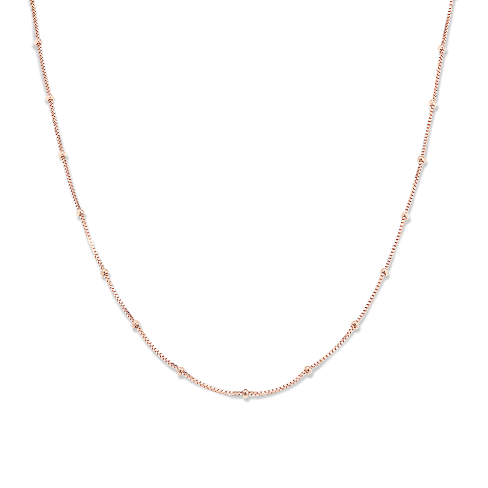 16'' 14K Rose Gold Satellite Box Chain (1.1mm)