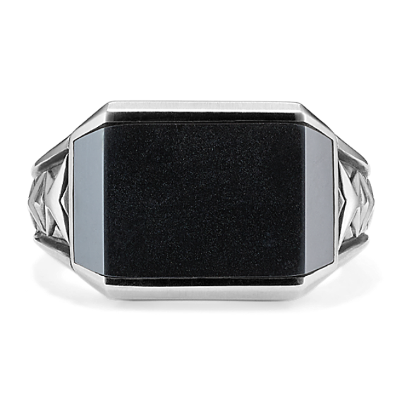 Xavier Hematite Ring in Sterling Silver