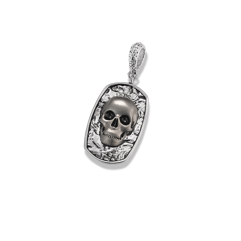 Sterling Silver Skull Charm Shane Co