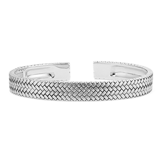 Woven Sterling Silver Bangle Bracelet