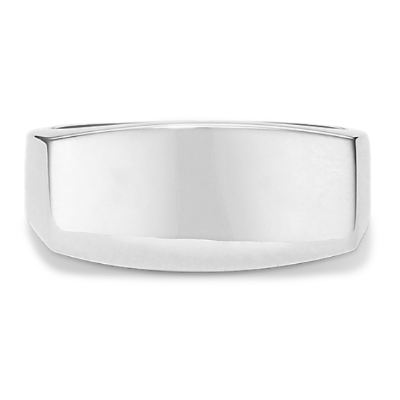 Rectangular Domed Sterling Silver Signet Ring
