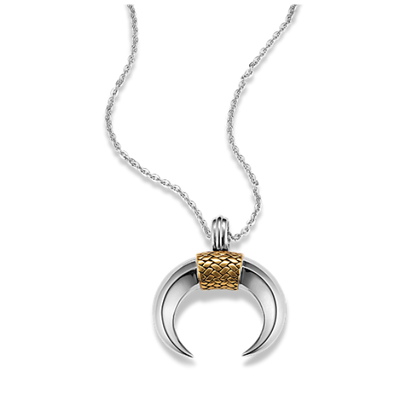 Viking Sterling Silver Bull Horn Pendant