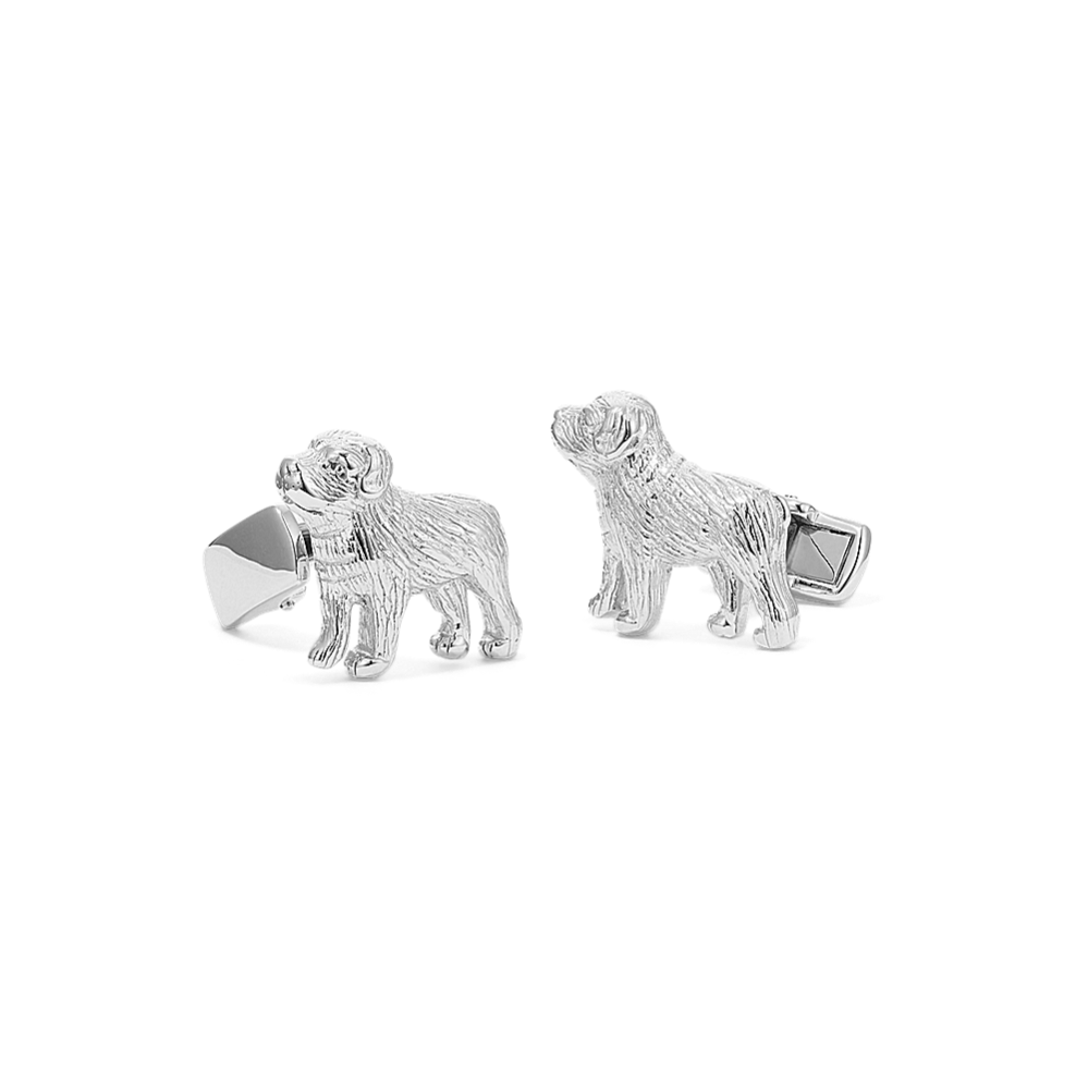 Dog Cufflinks in Sterling Silver