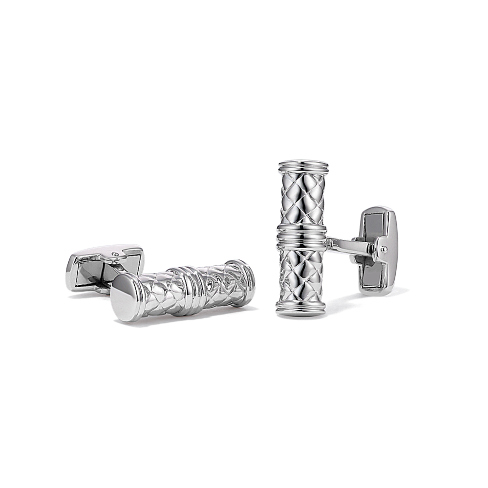 Rope Texture Cufflinks in Sterling Silver