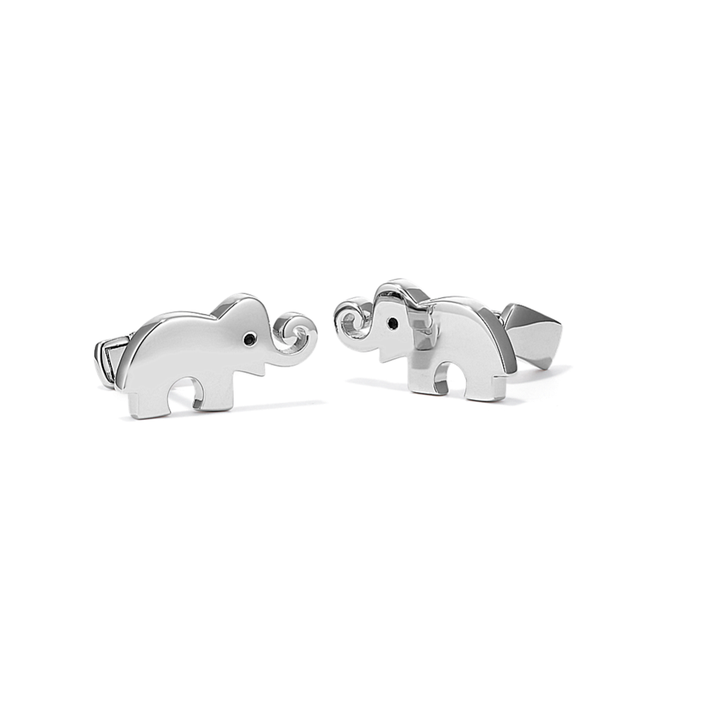Elephant Cufflinks in Sterling Silver
