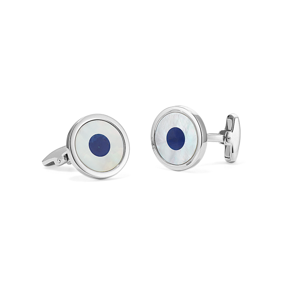 Evil Eye Blue Lapis & Mother of Pearl Cufflinks