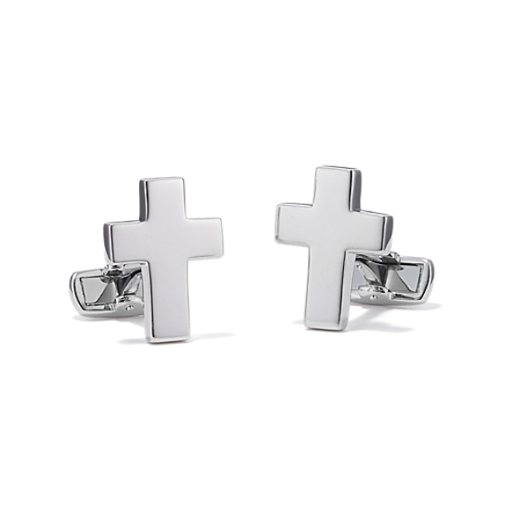 Cross Cufflinks in Sterling Silver