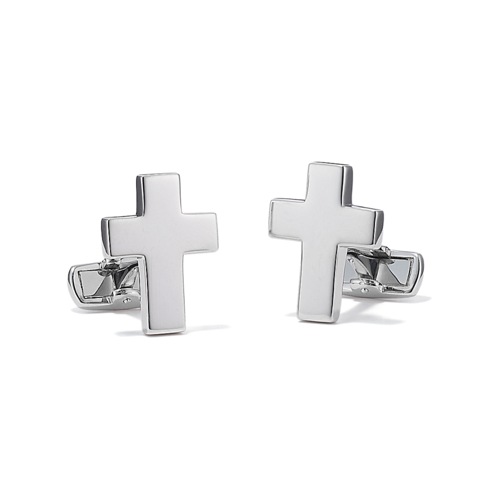 Cross Cufflinks in Sterling Silver