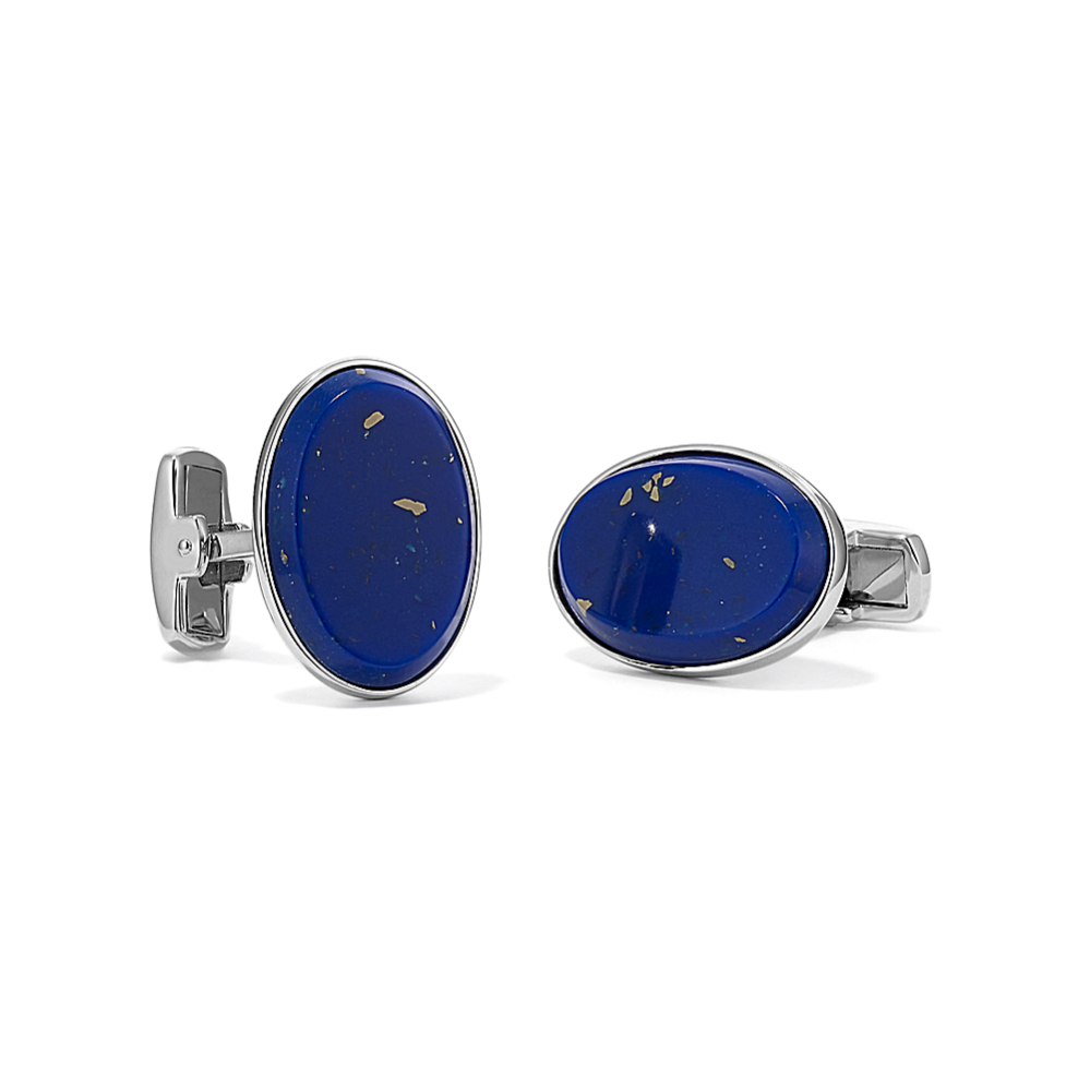Opal Lapis Cufflinks in Sterling Silver