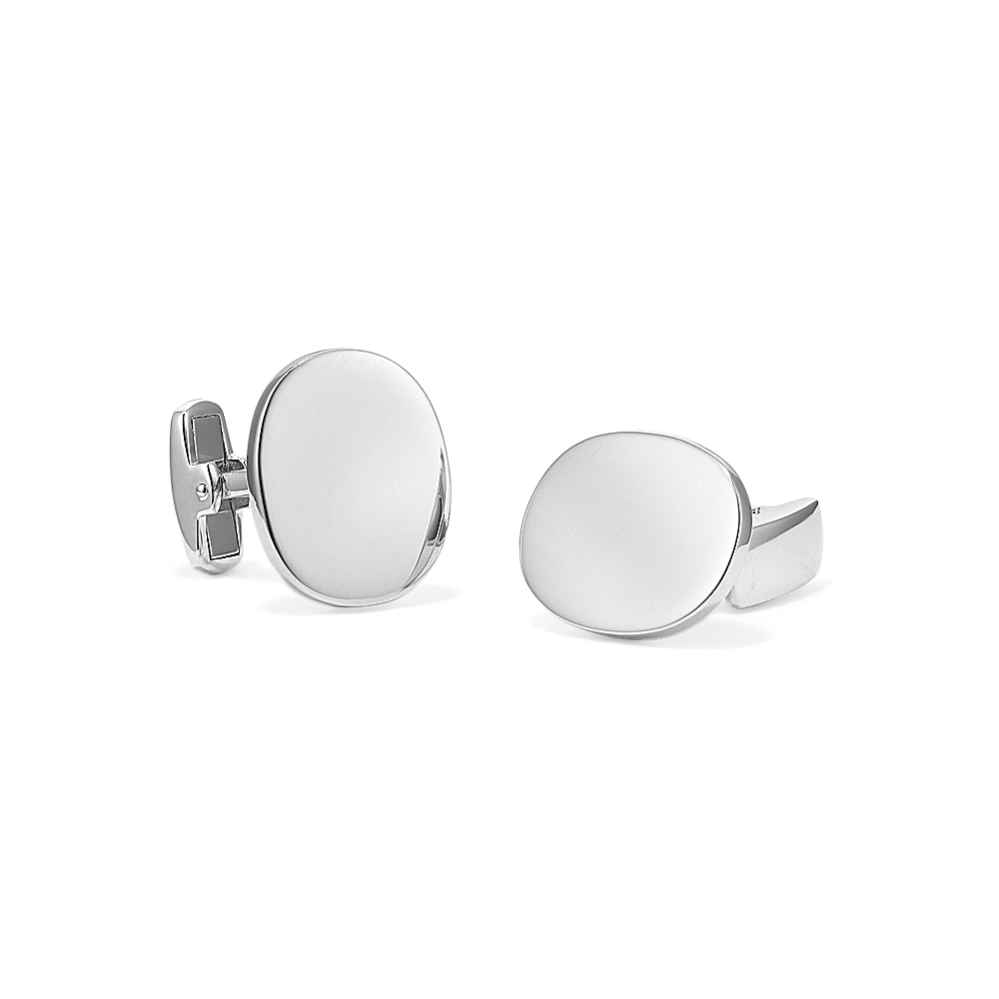 Oval Cufflinks in Sterling Silver 