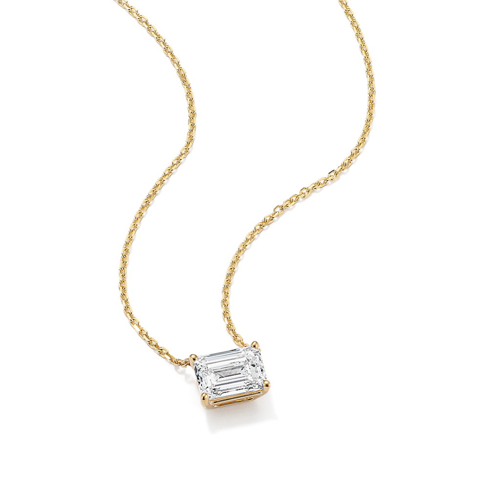 Emerald Cut 1 1/2 ctw Lab-Grown Diamond Pendant