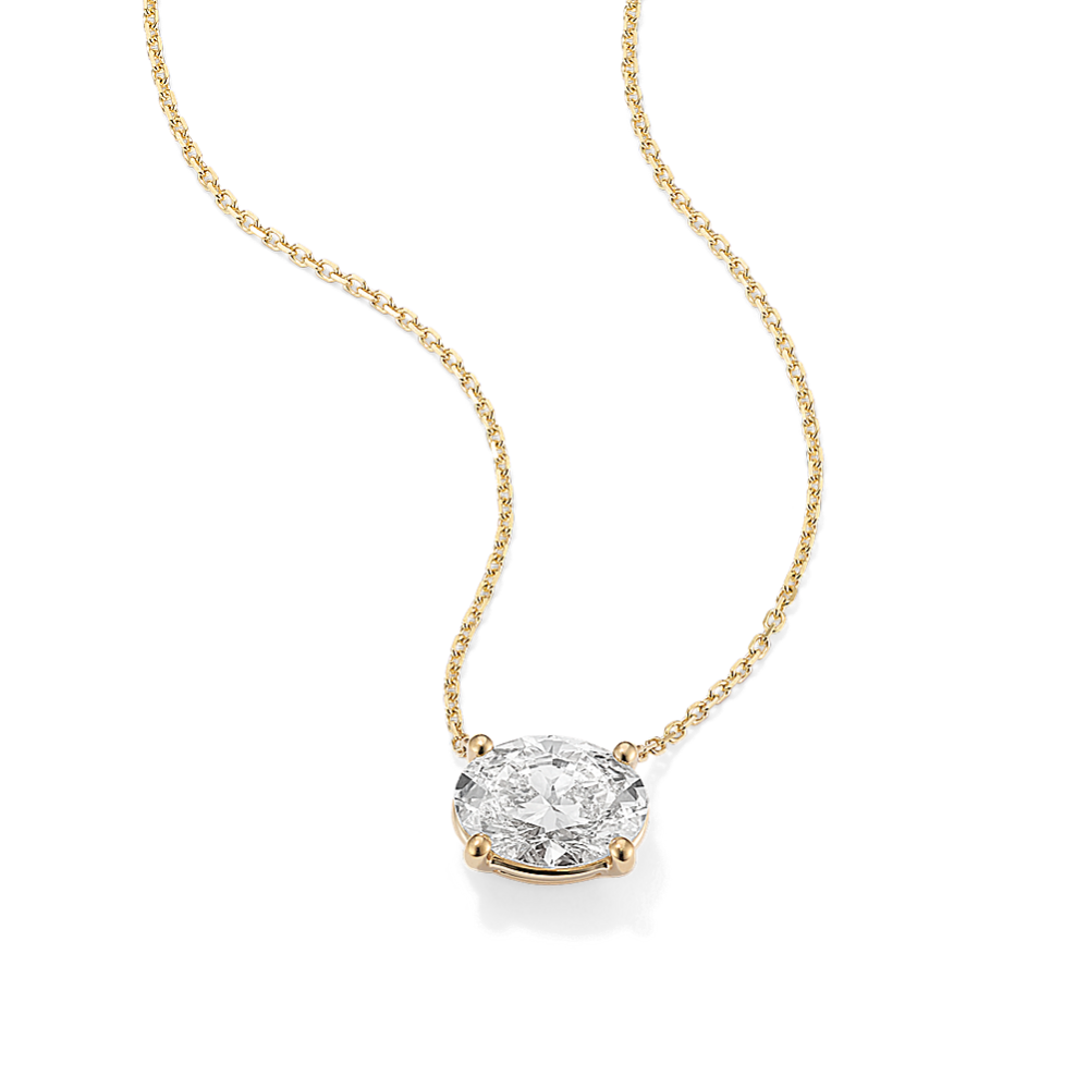 Oval 2 ctw Lab-Grown Diamond Pendant