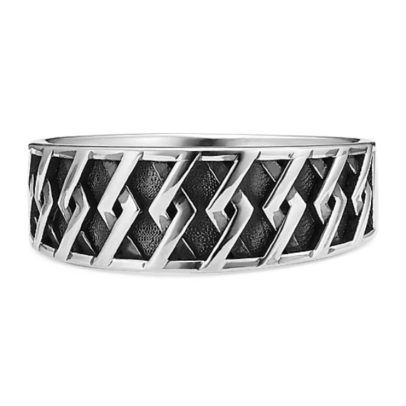 Modern Sterling Silver Lattice Ring