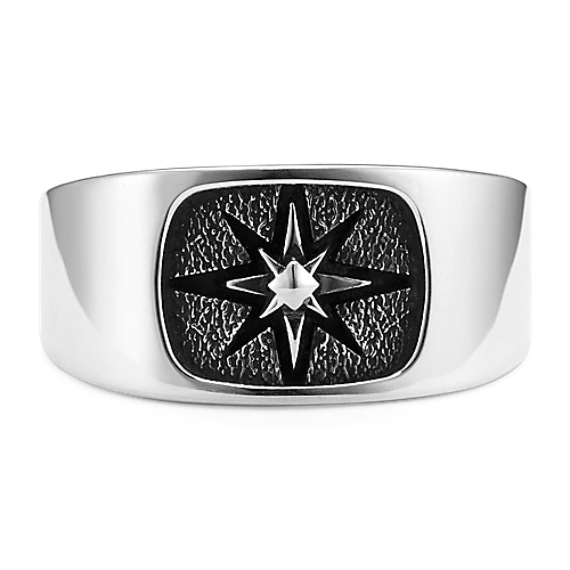 North Star Sterling Silver Signet Ring