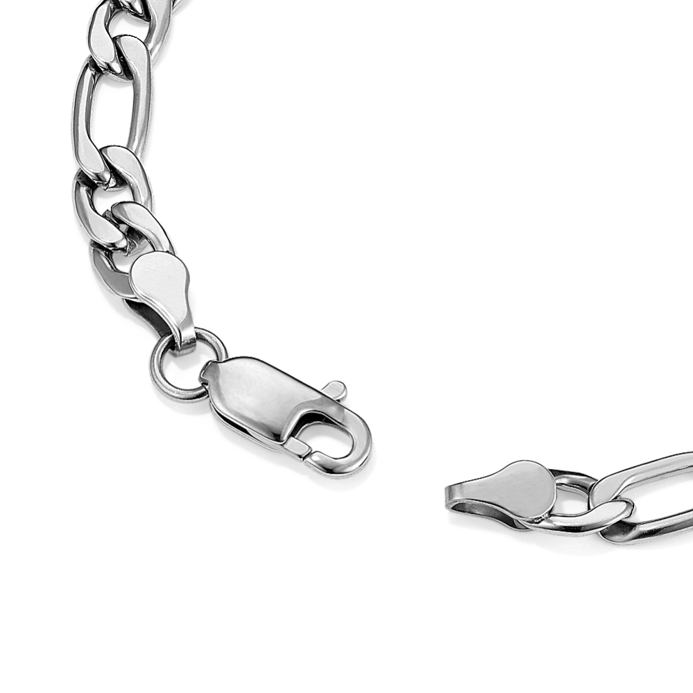 7.5'' Stainless Steel Figaro Bracelet (7mm) in StainlessSteel
