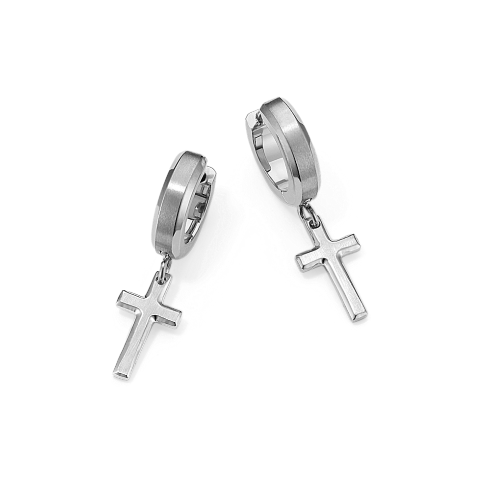 Cross Stainless Steel Drop Hoops