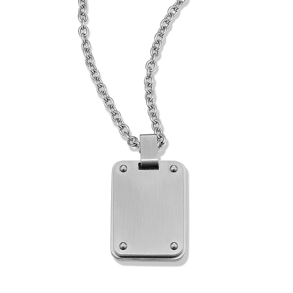 Riveted Stainless Steel Dog Tag Pendant