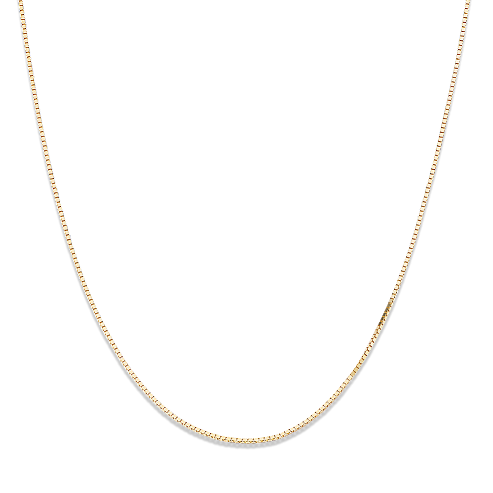 20'' 14K Yellow Gold Adjustable Box Chain (0.68mm)
