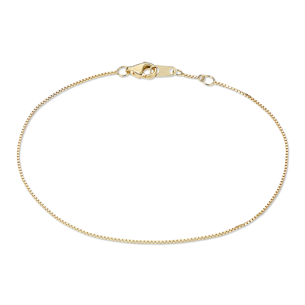 7.5'' 14K Yellow Gold Box Chain Bracelet (0.68mm)