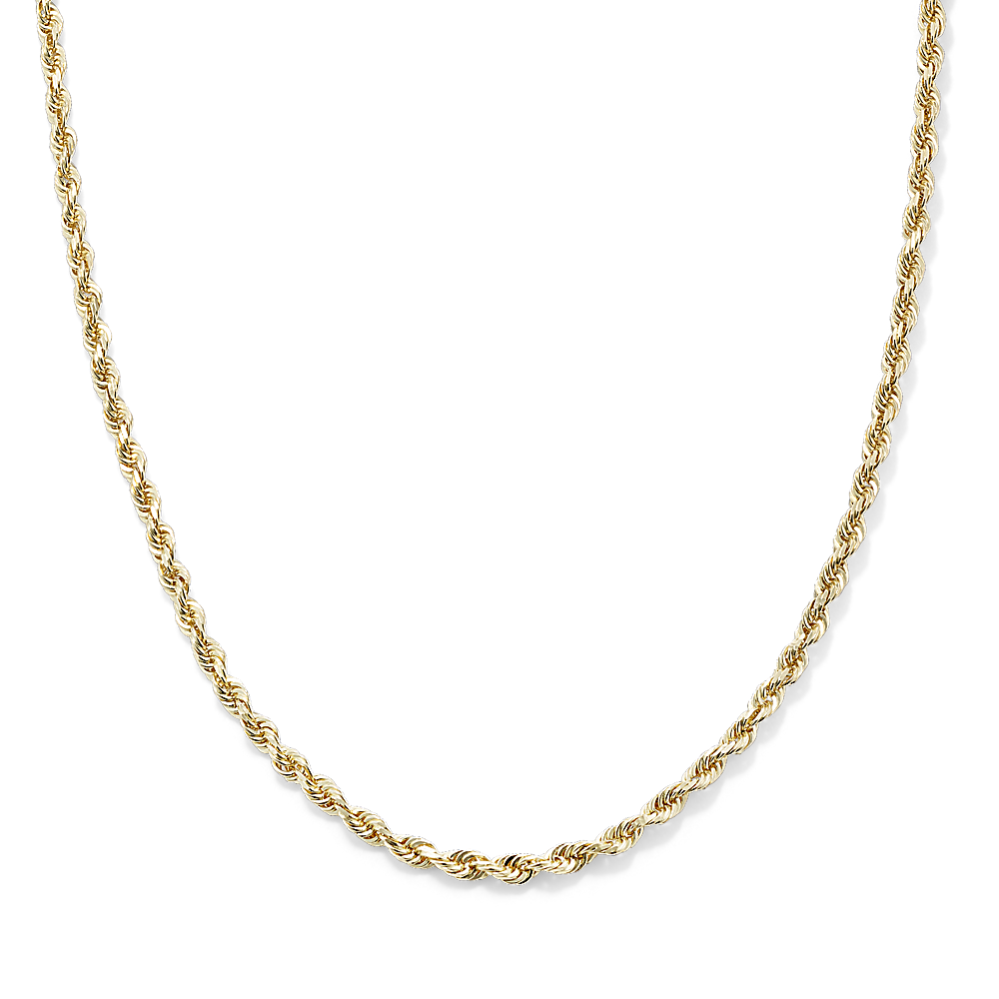 22'' 14K Yellow Gold Rope Chain (2.5mm)