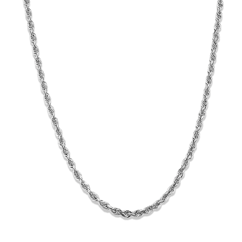 16'' 14K White Gold Rope Chain (2.5mm)