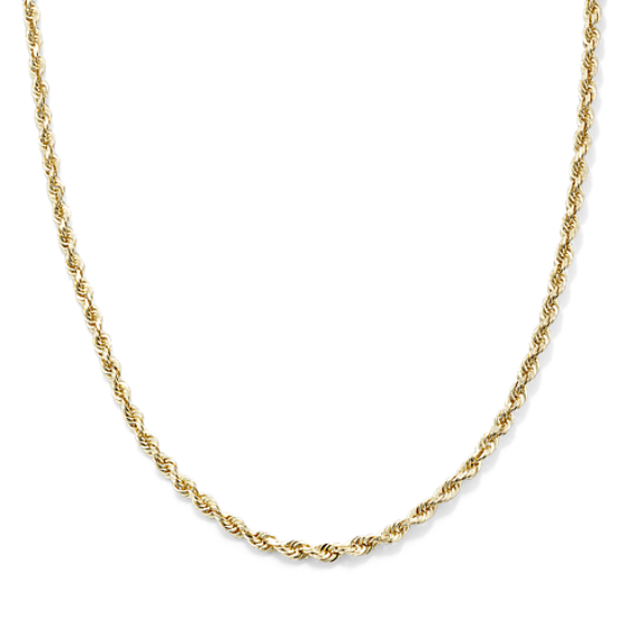 15'' 14K Yellow Gold Rope Chain (2.5mm)