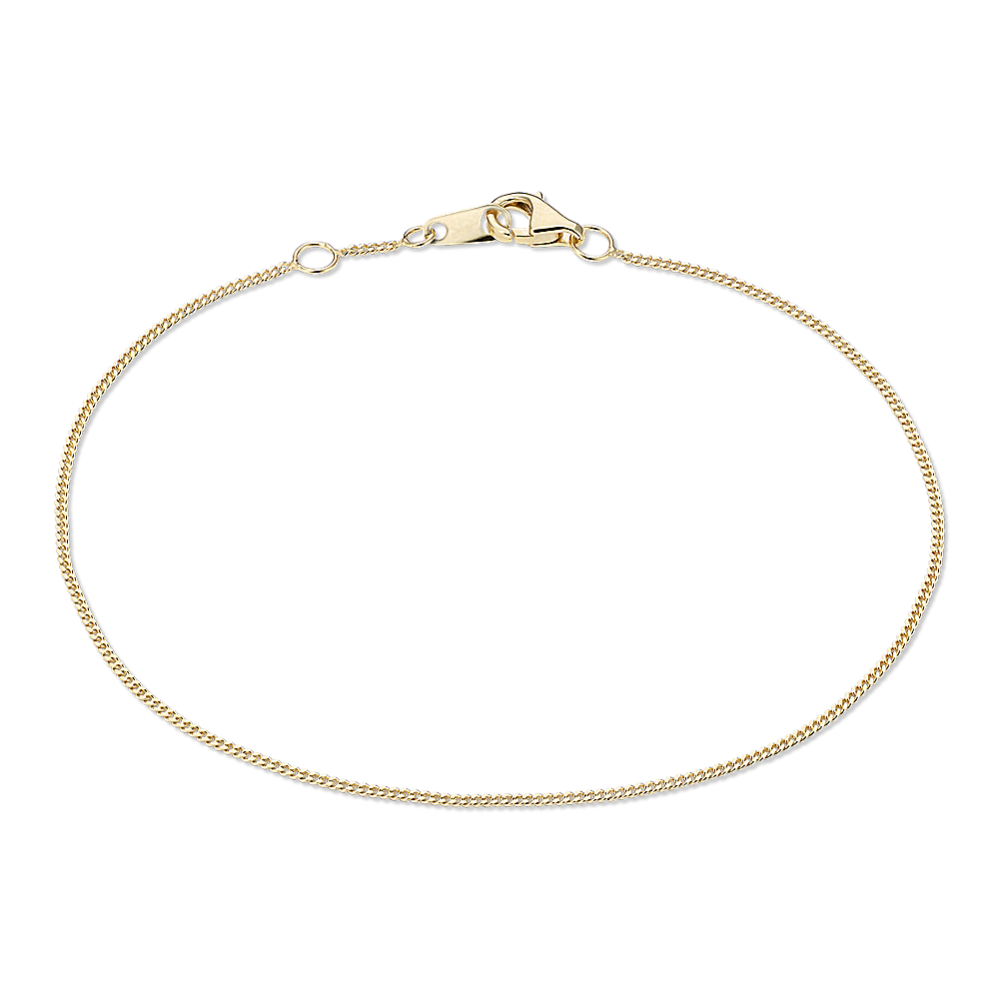 7.5'' 14K Yellow Gold Curb Chain Bracelet (0.65mm)