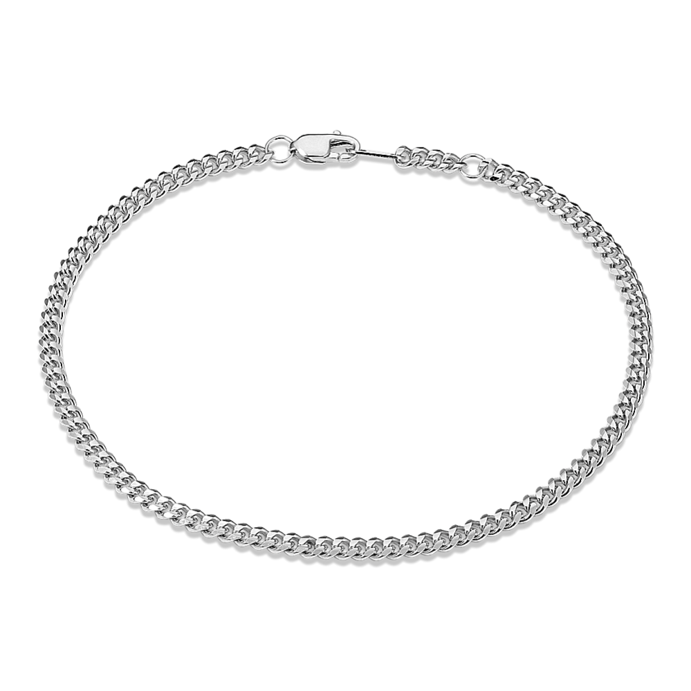 7.5'' 14K White Gold Curb Chain Bracelet (2.8mm)