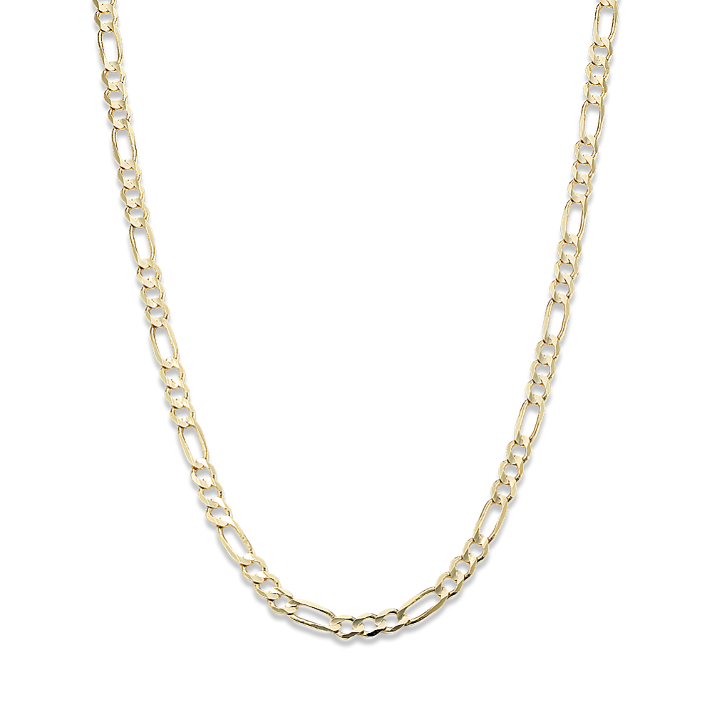 24'' 14K Yellow Gold Figaro Chain (3mm)