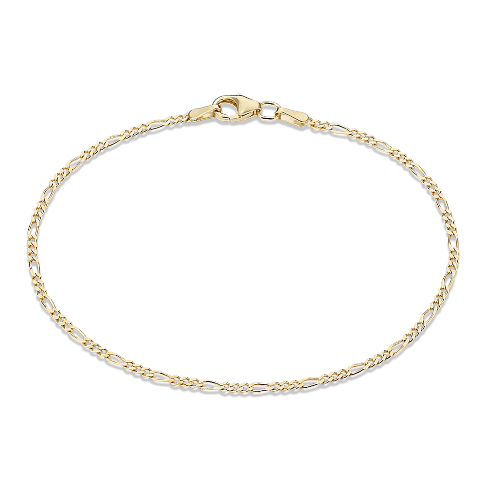 7.5'' 14K Yellow Gold Figaro Chain Bracelet 1.5mm