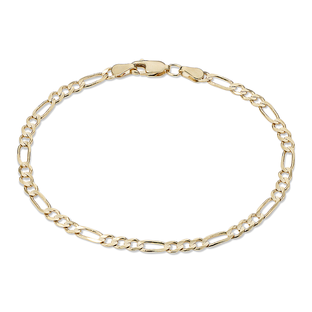 7.5'' 14K Yellow Gold Figaro Chain Bracelet (3mm)