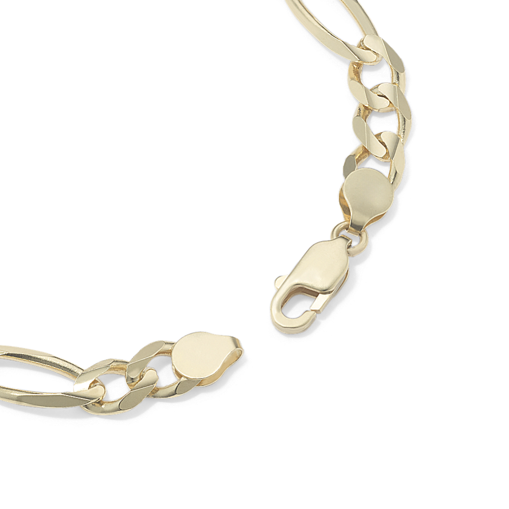 24'' 14K Yellow Gold Figaro Chain (7mm) | Shane Co.