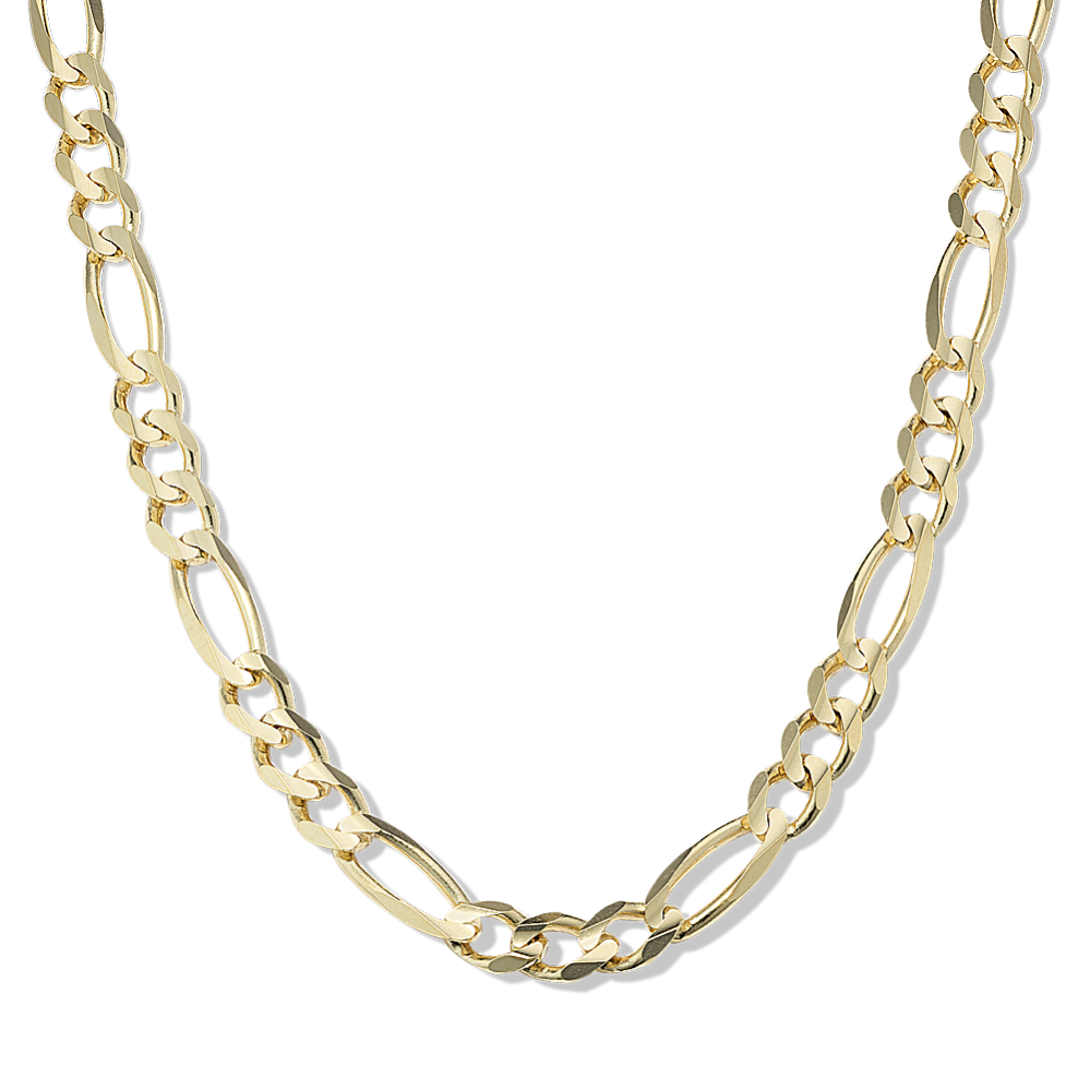 24'' 14K Yellow Gold Figaro Chain (7mm)