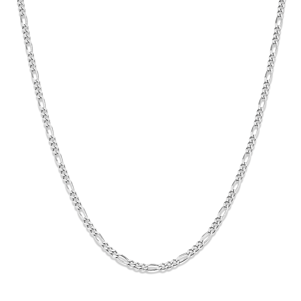 20'' 14K White Gold Figaro Chain (1.5mm)