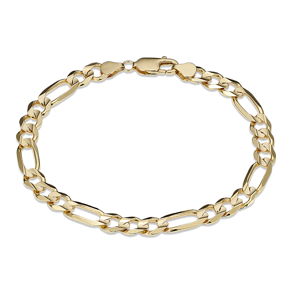 9'' 14K Yellow Gold Figaro Chain Bracelet (7mm)