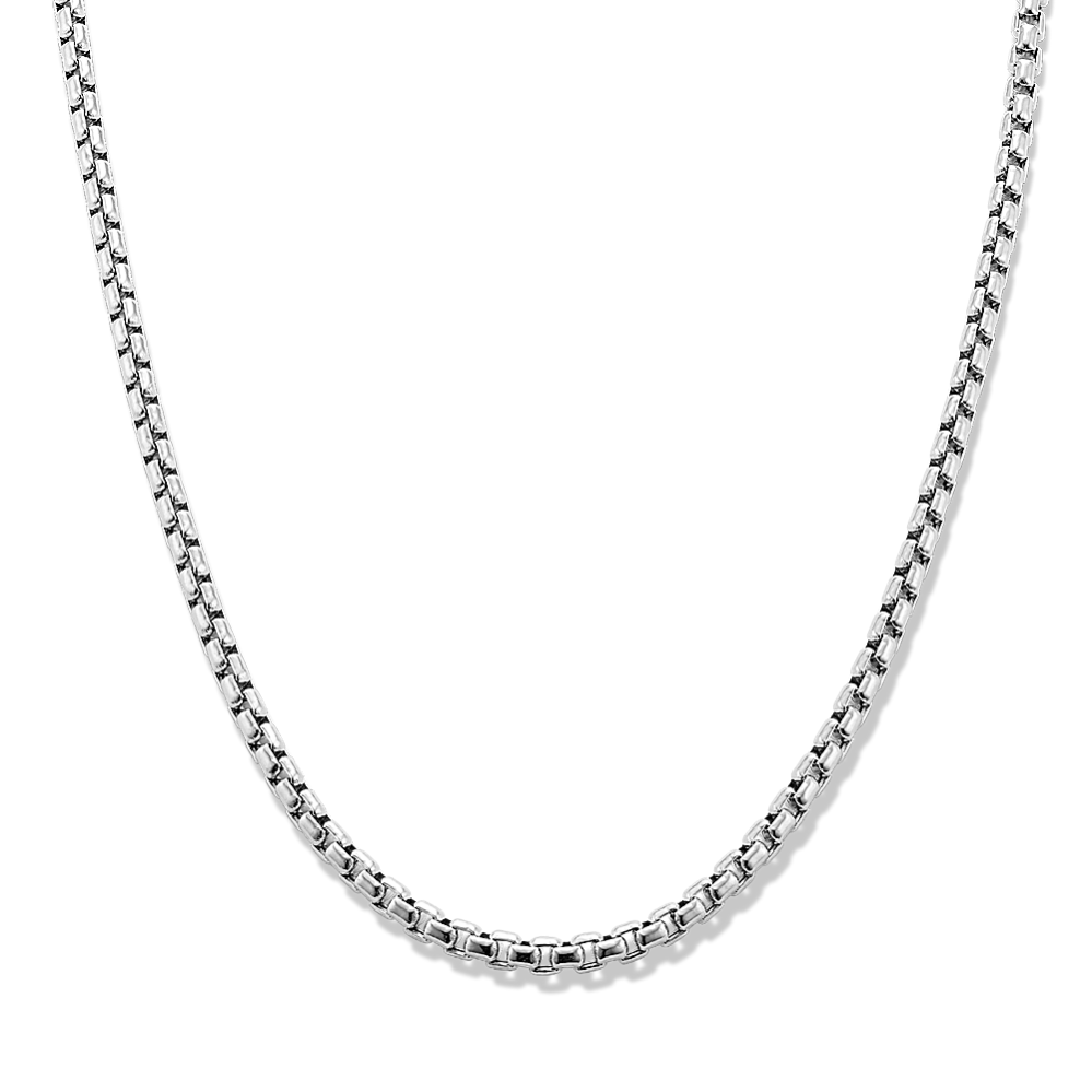22'' 14K White Gold Box Chain (2.5mm)